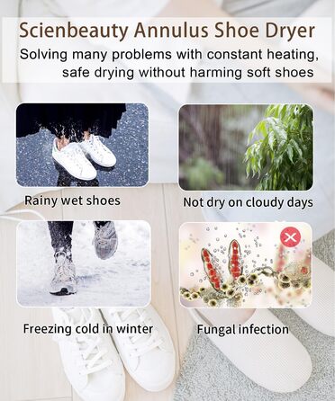 Електричний сушильник для взуття Scienbeauty - сушильник для лижних черевиків, сушильник для взуття, тихий, з таймером