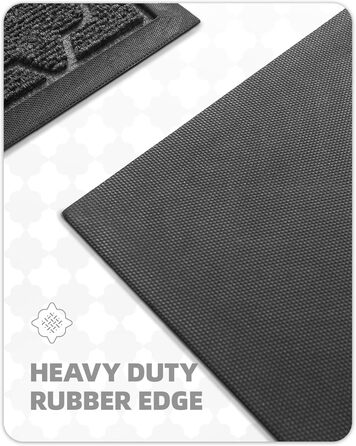 Килимок для дому та вулиці Color G, 45x75 см, чорно-сірий, вологостійкий, для входу, саду