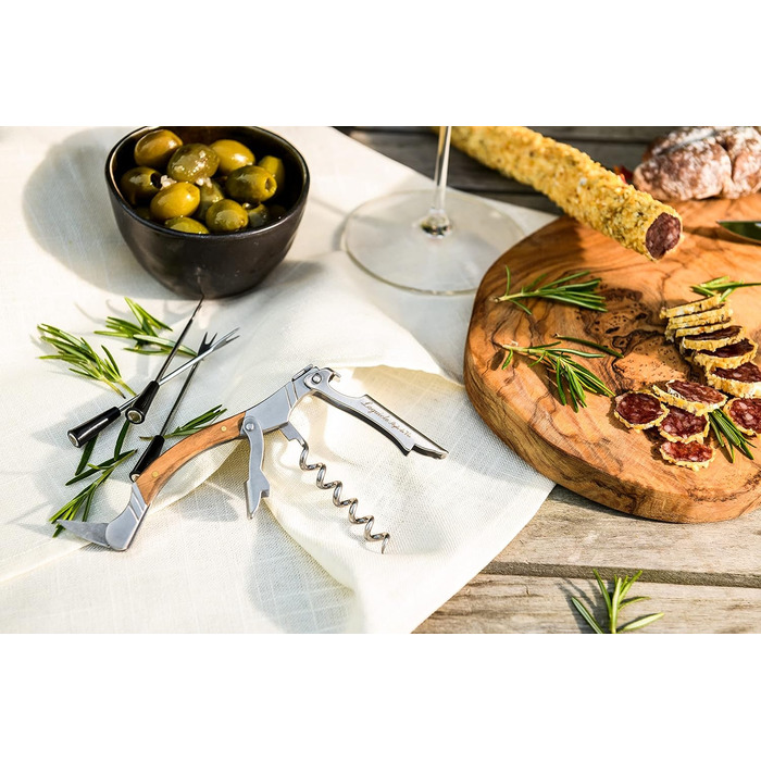 Laguiole Style de Vie Corkscrew, Bottle Opener with Foil Cutter, Olive Wood