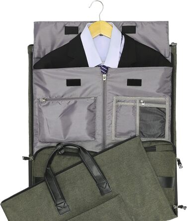 Garment Bag Suit Cover for Men Women, Suit Travel Bag, Clothes Bags Shoe Bag - 2 in 1 Hanging Suitcase Garment Travel Bags, High-Quality Garment Bag for Suit and Dress (A-coffee)