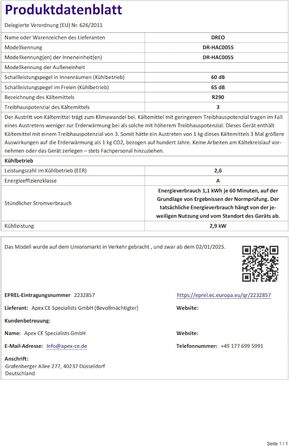 Мобільний кондиціонер Dreo 10000 BTU з охолодженням без дренажу, керуванням через додаток/голос/пульт, таймером 24 год та функцією вентилятора/зневожувача, AC515S
