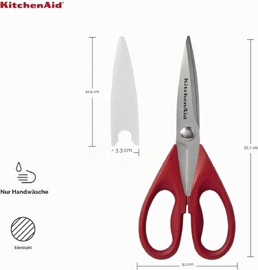 Універсальні кухонні ножиці KitchenAid, багатофункціональні, червоно-чорні
