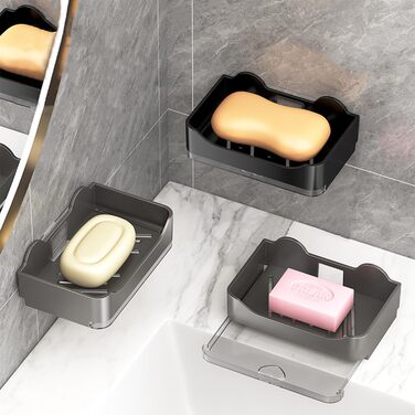 Набір мильниць для душу Fizdoqg: 2 шт. Без свердління, з піддоном та гачком. Підходить для ванної кімнати та кухні.