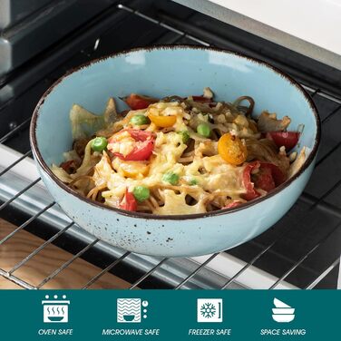 Набір посуду Vancasso Navia 16 предметів, кераміка, блакитний, вінтажний стиль