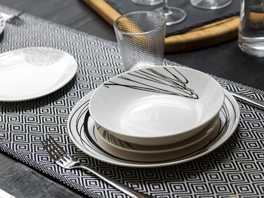 Сервіз Tognana Graphic, 18 предметів, для 6 осіб, порцеляна, білий