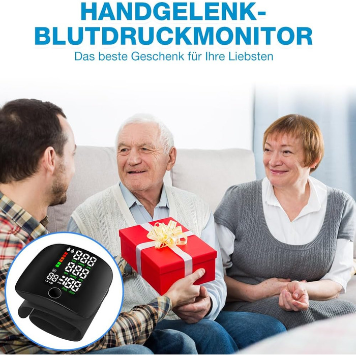 Тонометр на зап'ясті ADDLIVE Digital - точний вимір артеріального тиску з LCD-дисплеєм та пам'яттю на 99 показників, автоматичне озвучування (німецька мова)