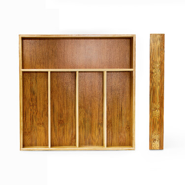 Relaxdays Cutlery Box Bamboo Natural