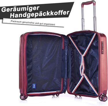 ABISTAB VERAGE Kinetic 4-Double-Wheel Trolley, large, weight -76cm, 106-127 expandable, TSA lock, ABS/PC hard-shell suitcase, travel suitcase, Burgundy (Burgundy, M)
