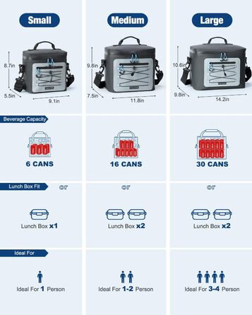 Чорна ізольована сумка-холодильник 24L для пікніка, пляжу, кемпінгу та транспортування продуктів