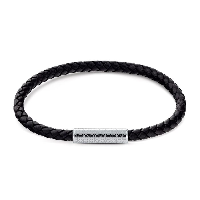 Браслет шкіряний чоловічий Calvin Klein WRAPPED & BRAIDED чорний плетіння