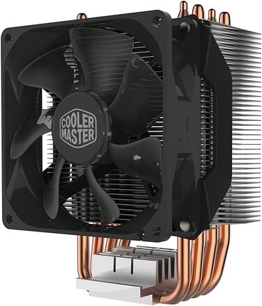 Кулер для CPU Cooler Master H412R з 4 тепловими трубками (180 Вт), 92 мм вентилятор (PWM), сумісний з AMD та Intel