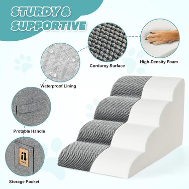 Сходинки для собак IFNOW: 40 см, 4 сходинки, для ліжка/дивану, водонепроникні, для котів/цуценят