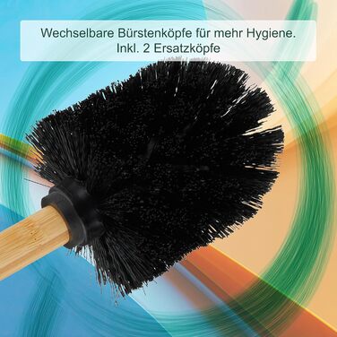 Набір для туалету Relaxdays: тримач туалетного паперу, щітка, відсік для рулонів, білий/натуральний колір