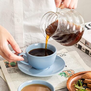 Набір кавових чашок Lovelasa Sweet 12 шт. з блюдцями, 230 мл, білий, для 6 осіб