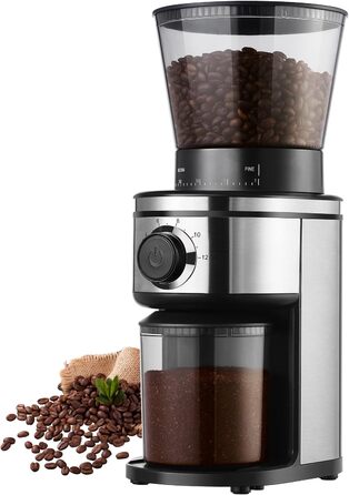 Електрична кавомолка Ollygrin Bg702s-pg: 30 ступенів помолу, для еспресо, drip, pour over, cold brew, French press, 2-12 чашок, 220V, нержавіюча сталь