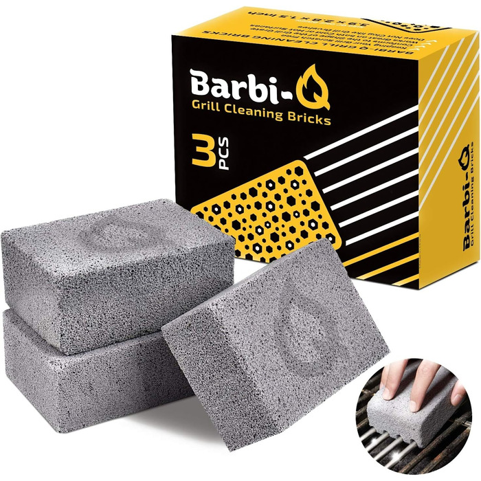 Пемза для очищення грилю Barbi-Q, блок для чищення решітки, універсальний камінь для гриля, туалету, ванни, басейну та догляду за ногами, 3 шт.