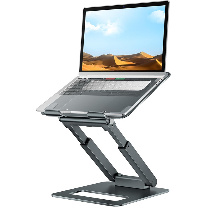 Adjustable Laptop Stand for Desk - Telescoping Design, Ergonomic Riser for 10-17 inch Laptops (Gray)
