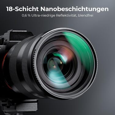 Фільтр K&F CONCEPT: поляризаційний (CPL) + захисний (UV), серія Nano Klear (58 мм)