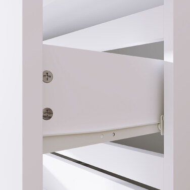 HOMCOM Chest of Drawers, Sideboard with 4 Drawers, Tip-Resistant Office Cabinet in White, 55 x 33 x 80 cm, ideal for living and working areas