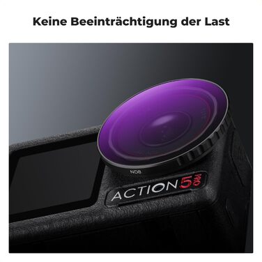 Набір фільтрів K&F Concept ND для DJI Osmo Action 4/5 PRO: ND8, ND16, ND32, ND64. Фільтри нейтральної щільності для екшн-камери. HD скло, поляризація.