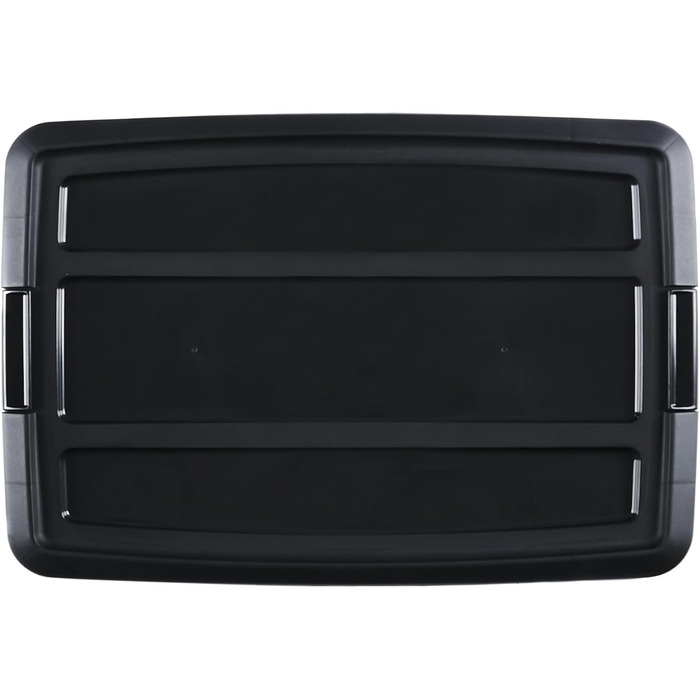 Iris Ohyama Storage Boxes with Lids, 60L, Set of 4, Black, Secure Closure, Stackable, Handles, for Bedroom, Closet, Office, Organization, BPA-Free Plastic, Storage Boxes, NTB-60