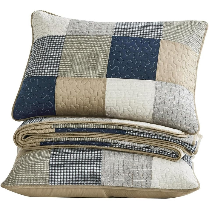 Комплект ковдр Chezmoi Collection Quinn: 3 шт. з квітковим візерунком гібіскуса, смугастий, з бавовни, легкий, двосторонній, Oversized King