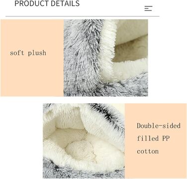 YUDANSI Cat Bed, 40cm Covered Dog Bed Cat Cave Bed Donut for Kittens Puppies, Plush Faux Fur Nest Fluffy Dog Bed Round Dog Cushion Dog Sofa Cat Bed for Cats and Small Dogs