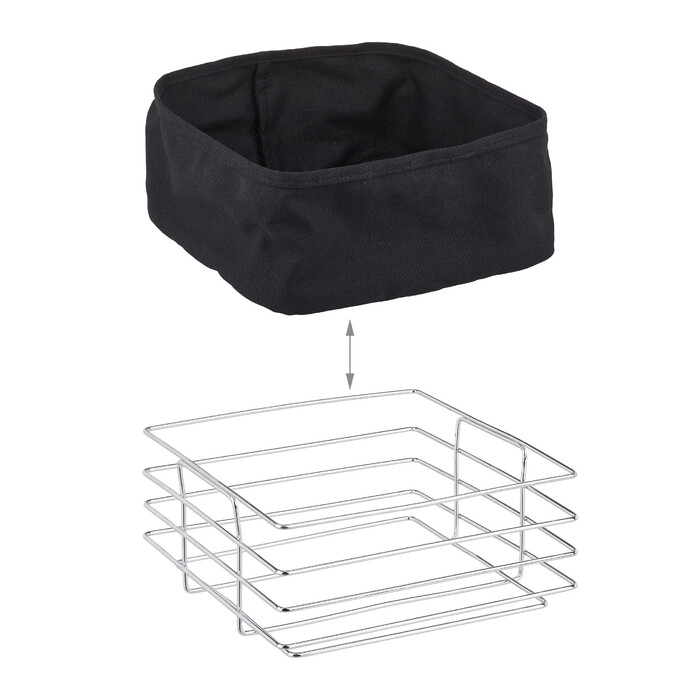 Relaxdays Bread Basket, Metal with Fabric Insert