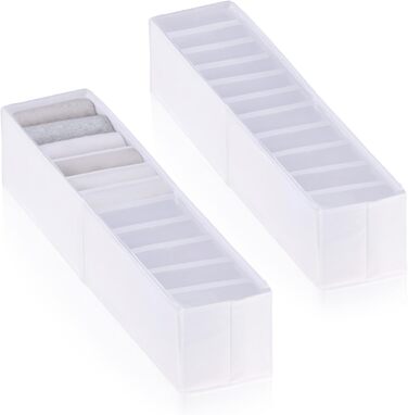 ROW&LINE® – Organizer Set – 11 extra tall compartments for underwear, bras & clothing – Organization system for changing tables – durable & washable for any closet & drawer – white – Size: 4x S (White: 2x Xs)