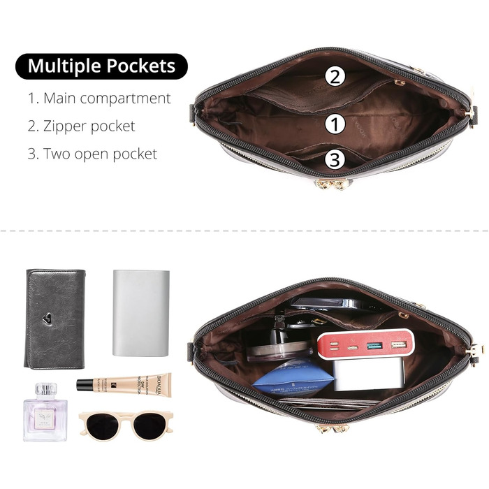 Сумка жіноча LOVEVOOK шопер шкіряний 3-в-1 чорна (C Schwarz) велика містка