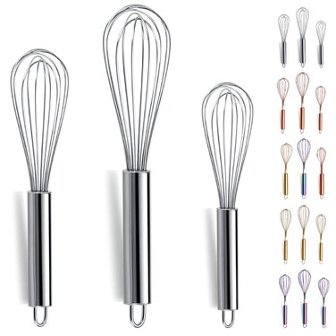 Набір міксерів Kyraton з нержавіючої сталі (3 шт.) 8', 10', 12' - для кухні, приготування їжі, збивання