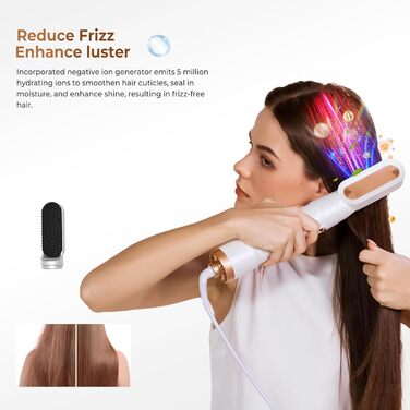 Мультистайлер для волосся 6 в 1: фен, плойка, щітка, дифузор, 1000W (білий/сірий)