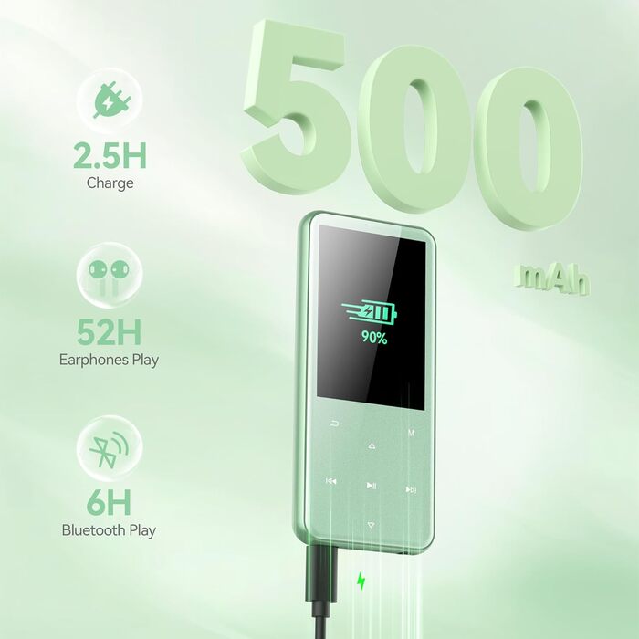 MP3 плеєр AGPTEK 64GB з Bluetooth 5.3, TFT-екраном 2.4