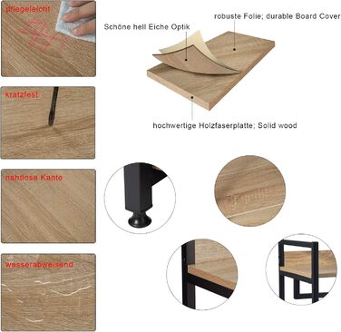 WOLTU Clothes Rack with Shelf, Open Wardrobe with Shoe Shelf, Coat Rack for Bedroom, Wood and Steel (Light Oak + Black)