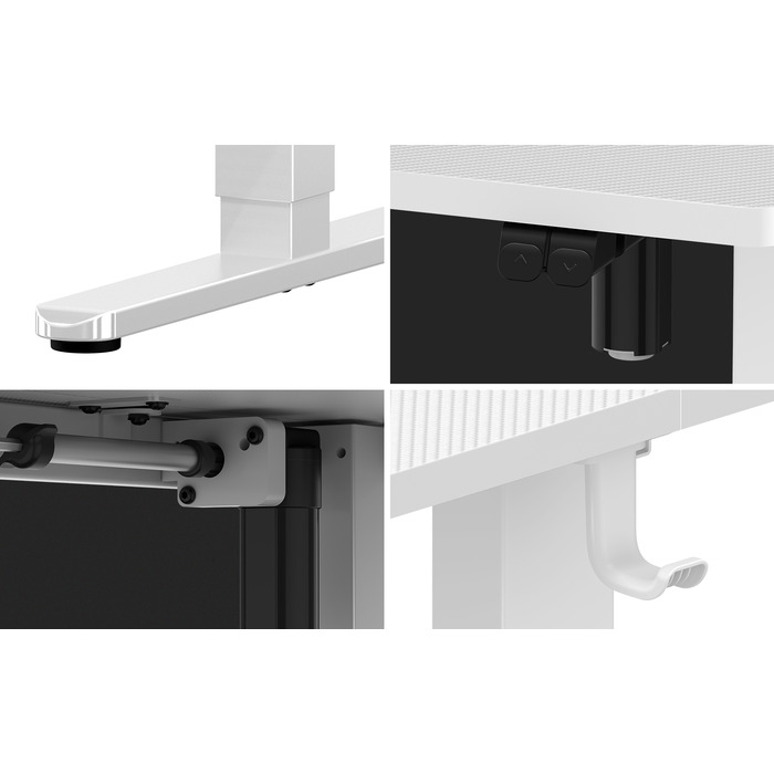 Електричний стіл для роботи 100 см Huzaro Hero 7.9 White з плавним регулюванням висоти