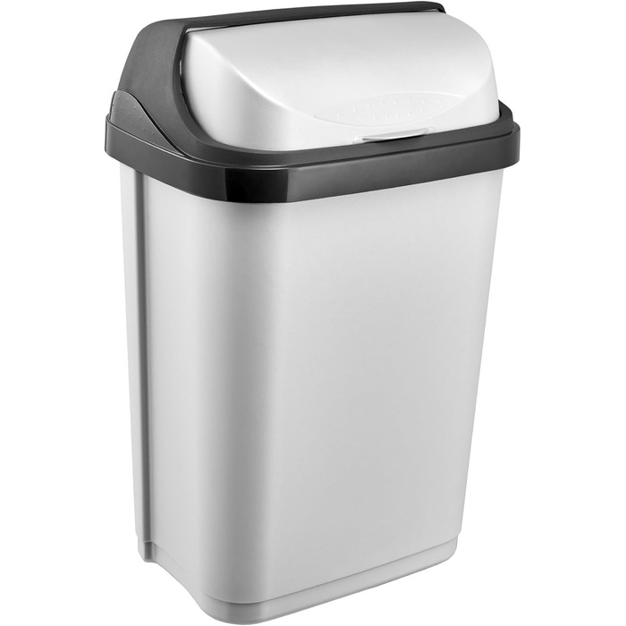 Відро для сміття Keeeper Rasmus з роликовим кришкою, світло-сіре (срібло), 2 x 10 л