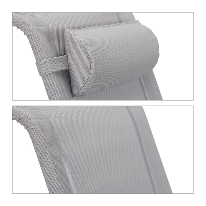 Relaxdays Folding Lounge Chair with Headrest