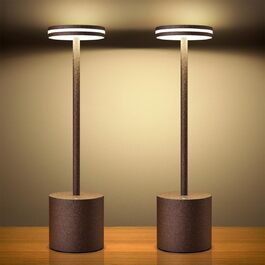 LED-лампа Hapfish настільна акумуляторна, 5000mAh, сенсорне керування, регулювання яскравості, для дому та вулиці, 3 режими кольору, 2 шт. (колір: іржаний)