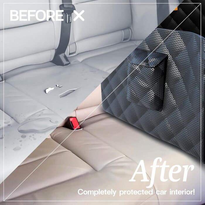 Автомобільний лежак для собак середніх порід - водовідштовхуючий, 58x58x36 см