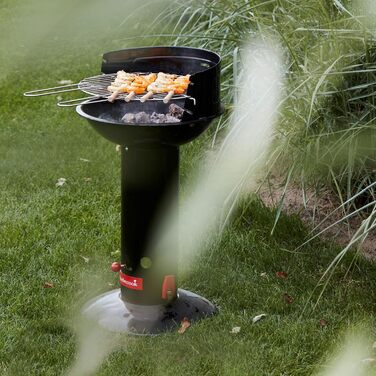 Barbecook Loewy 45 Charcoal Grill BBQ with Windscreen, Grilling for 6 People, Black, 43x43x97cm (Ø 40 cm)