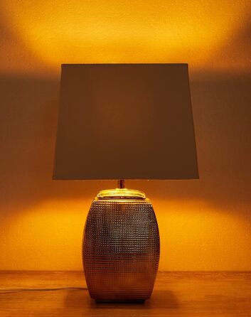 Настільна лампа BRUBAKER 2 шт. - Золота керамічна підставка, білий абажур - 38 см