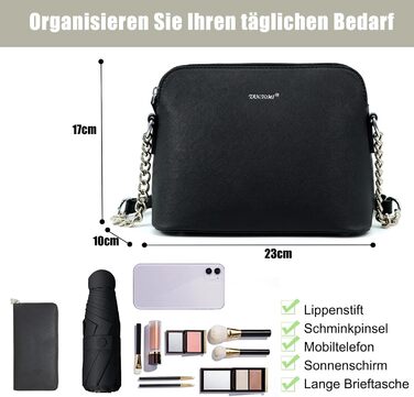 Сумка жіноча TANTOMI через плече: елегантна чорна крос-боді сумка на ланцюжку для вечірок