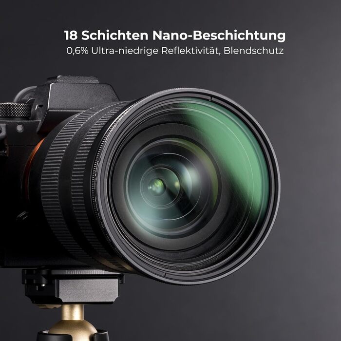 Фільтр-зірка K&F CONCEPT 52mm з 4/8 променями для ефектів зіркового світла (Nano-Klear)