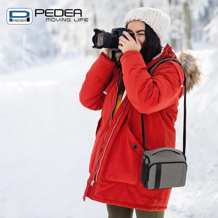 Сумка для фотоапарата Pedea: DSLR/SLR, системні камери, XL, сіра, з дощем, для аксесуарів та об'єктивів