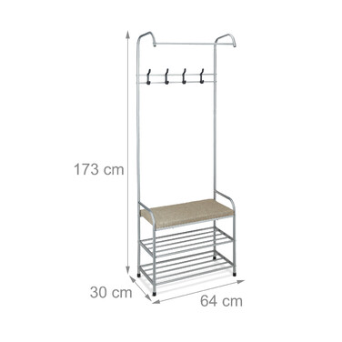 Relaxdays Wardrobe with Shoe Storage & Bench