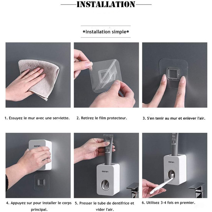 Автоматичний диспенсер зубної пасти та тримач для зубних щіток MHTECH (Zdjygq-hs-2) - комплект з 2 прес-паст, 4 стаканів, для 5 щіток