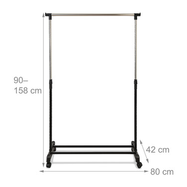 Adjustable Rolling Clothes Rack
