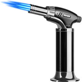 Газовий пальник Aideepen Flambierbrenner з трьома пальцями, регульованою полум'ям для приготування десертів, випічки, кемпінгу та барбекю (бутан не входить у комплект)