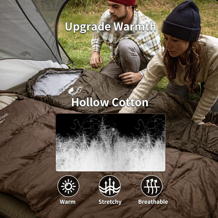 Naturehike Sleeping Bag with Hood - Camping Quilt Sleeping Bag - Lightweight & Comfortable - Ideal for Outdoor Adventures & Travel - Marine Blue/Green (7~11°C)