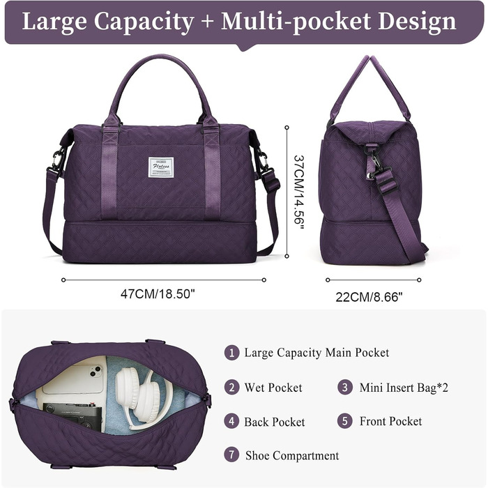 Спортивна сумка для подорожей Easyjet: водонепроникна, з відділенням для взуття, 47x37x22 см, 38 л, A5, бежева